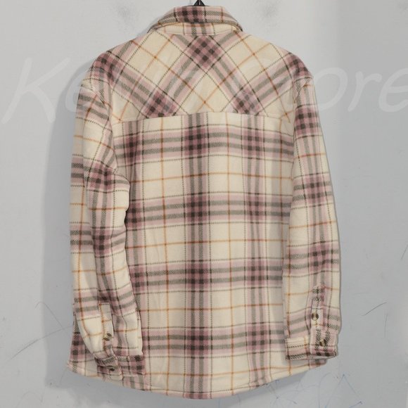 Pink NWT Sage Ladies' Plush‎ Plaid Shirt Jacket - Picture 3 of 9